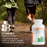 Bronson Vitamina K Triple Play, etiqueta frontal informativa y clara.