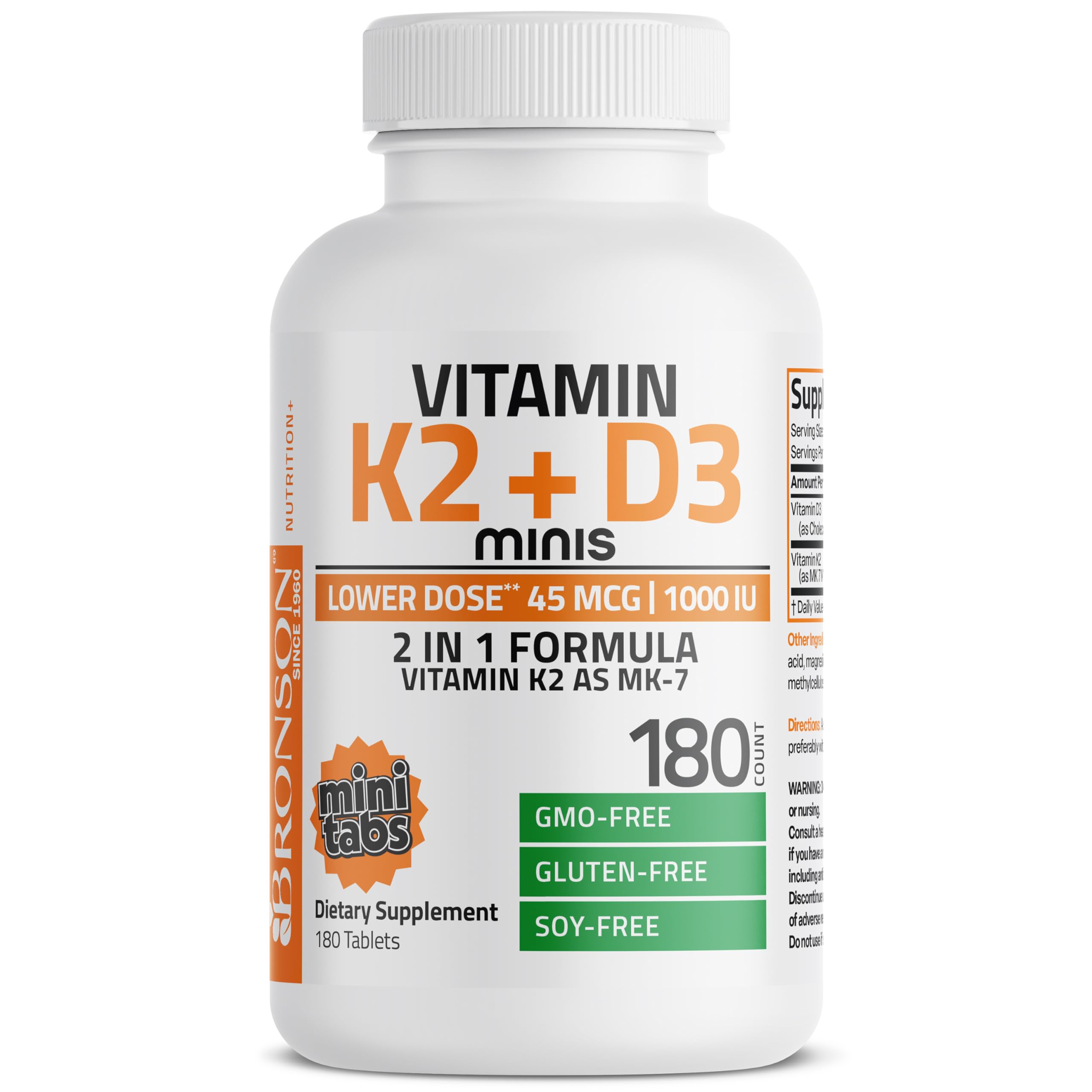 Bronson Minis K2 D3, laboratorio certificado para seguridad y pureza.