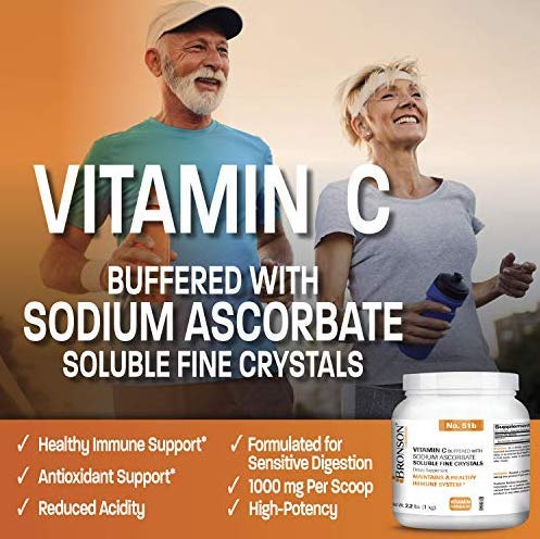 Bronson Vitamina C, cristales finos con alta solubilidad