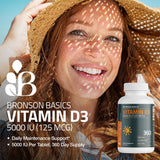 Bronson Vitamina D3 5000IU, tableta, aporte diario para salud muscular