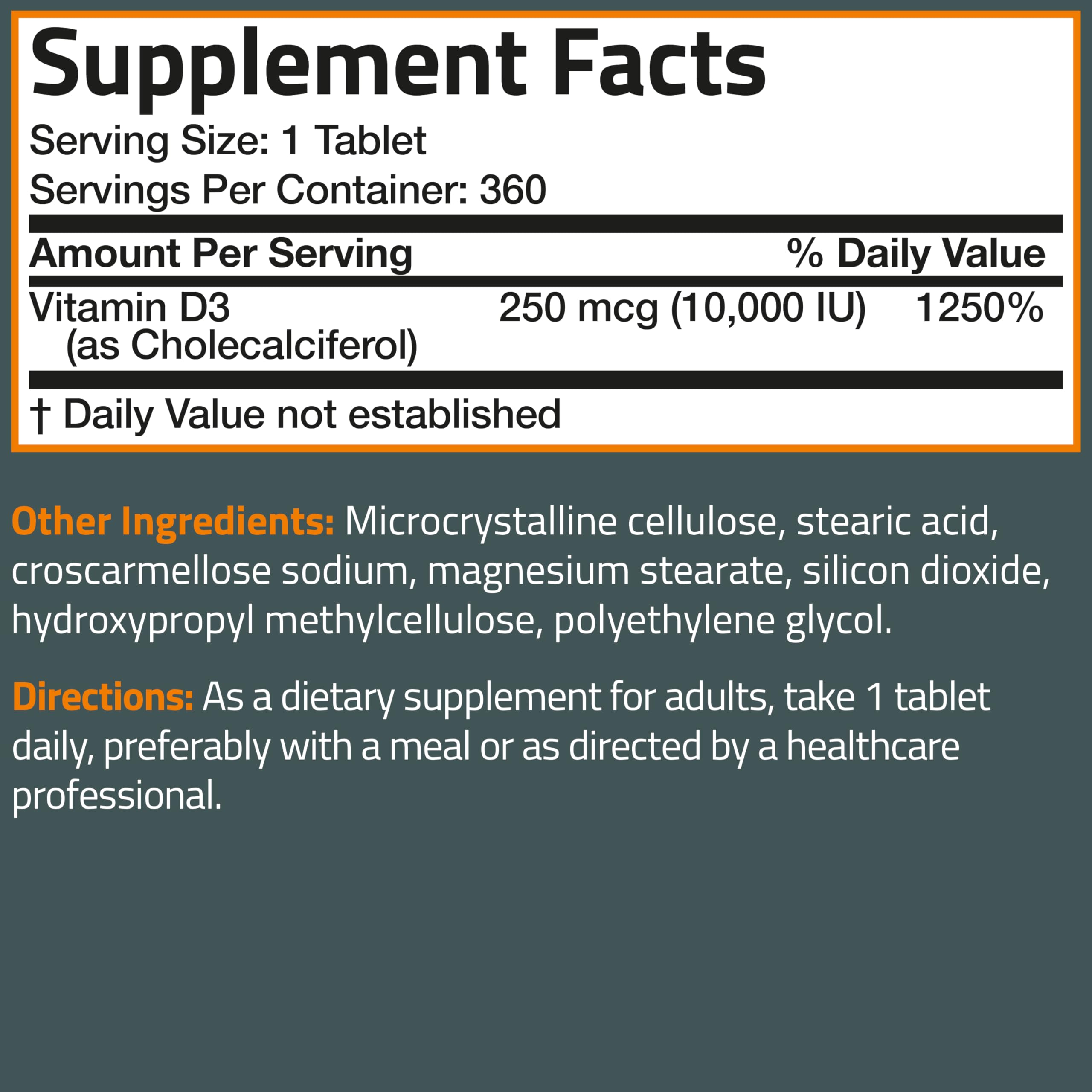 Bronson Vitamina D3 dosis diaria recomendada frente al estilo de vida.