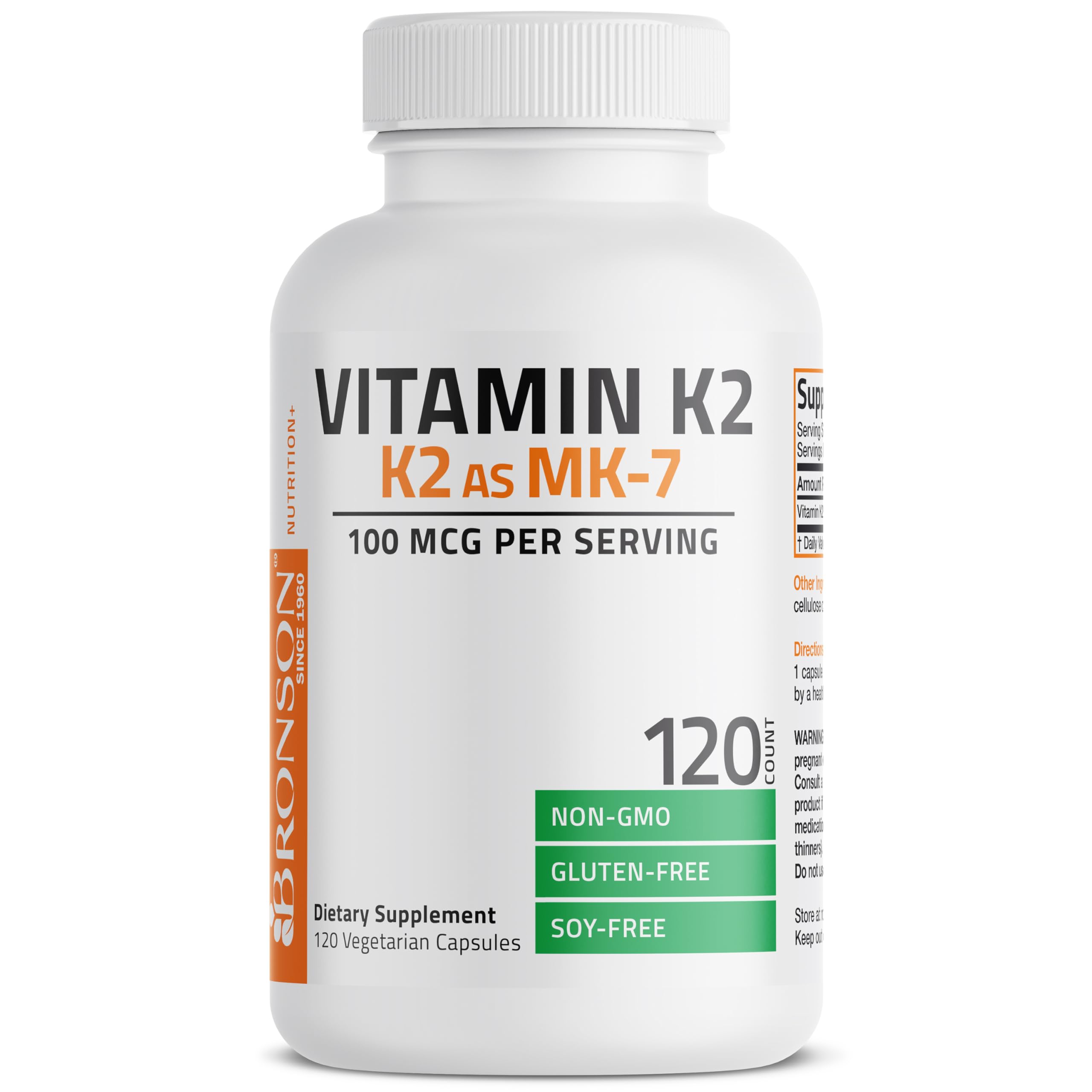 Bronson Vitamina K2 MK-7, fábrica CGMP en Nueva York.