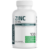 Cápsulas vegetales Bronson Zinc 50 mg Complex, opción vegana para soporte diario.