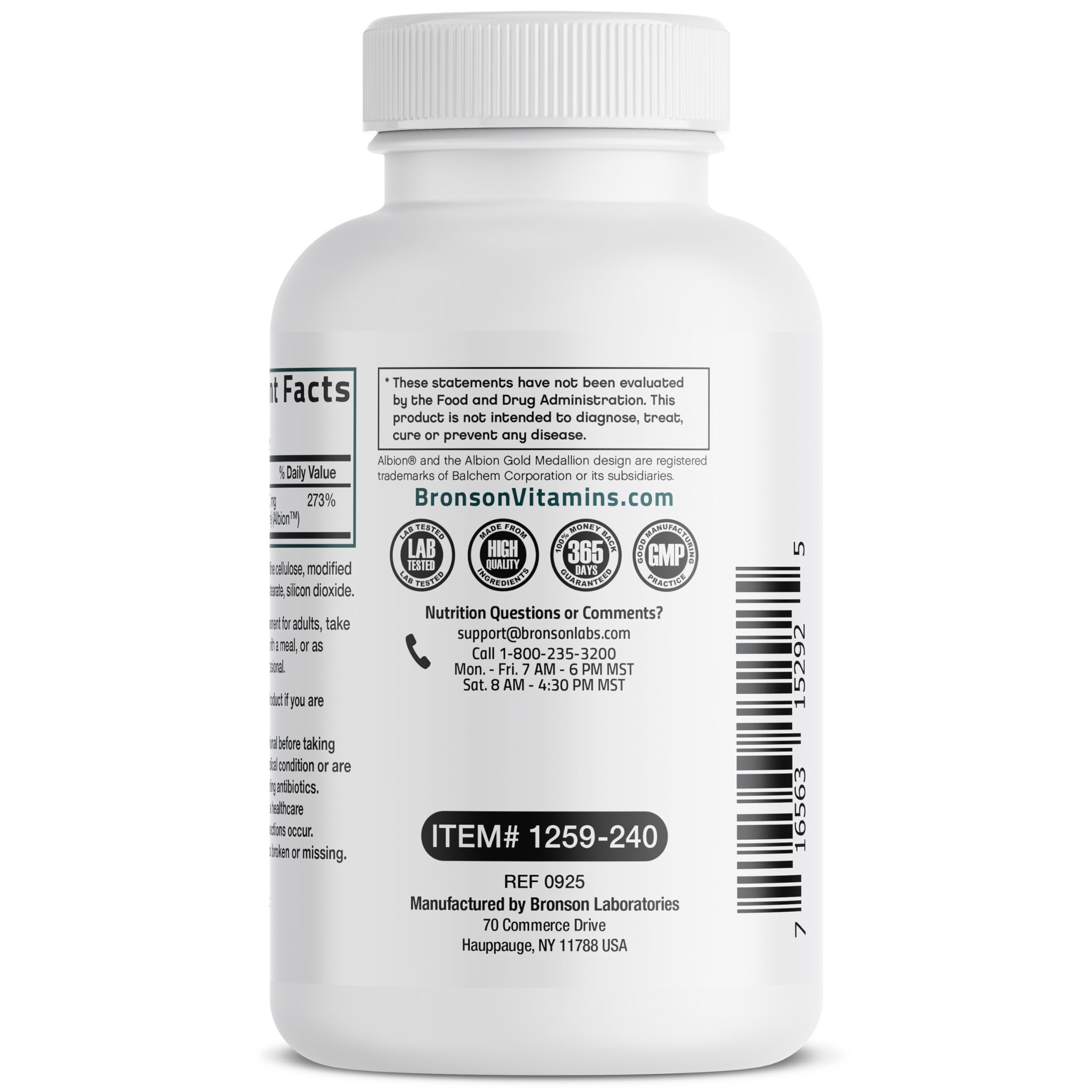 Fábrica en Nueva York con procesos cGMP y control de calidad.