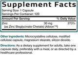 Frasco de Bronson Zinc Glycinate en estante de tienda de suplementos