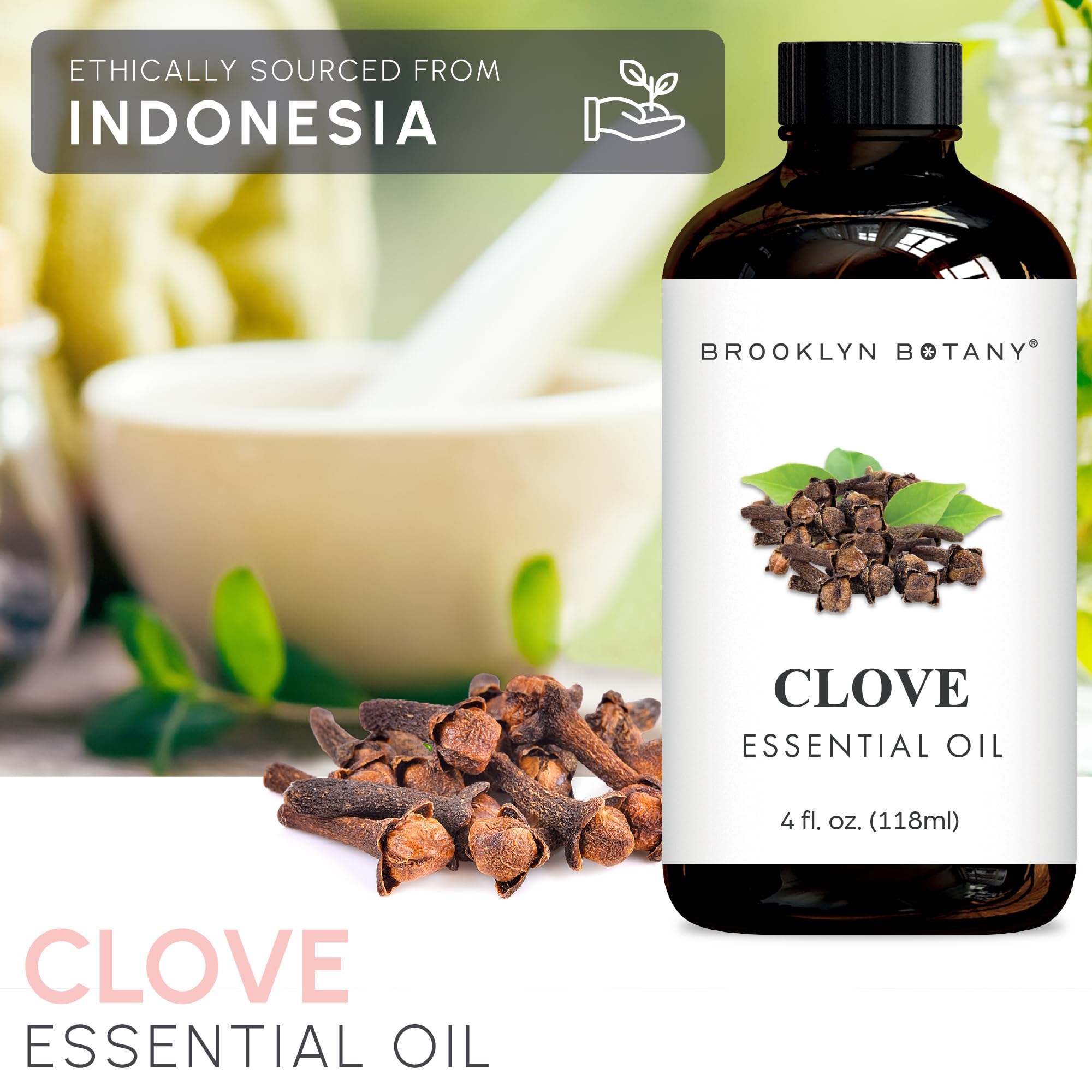 Brooklyn Botany Aceite Esencial de Clavo para aromaterapia y bienestar sensorial.