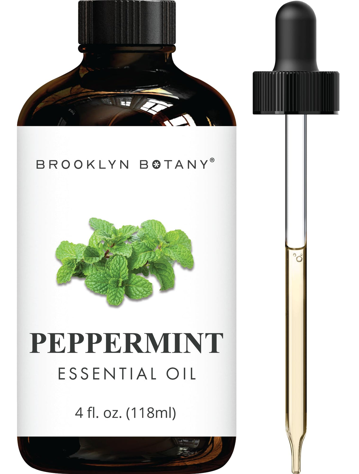 Brooklyn Botany aceite de menta en botella ámbar para aromaterapia