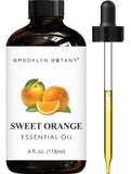Brooklyn Botany Aceite Esencial Naranja Dulce en botella ámbar de 4 onzas.