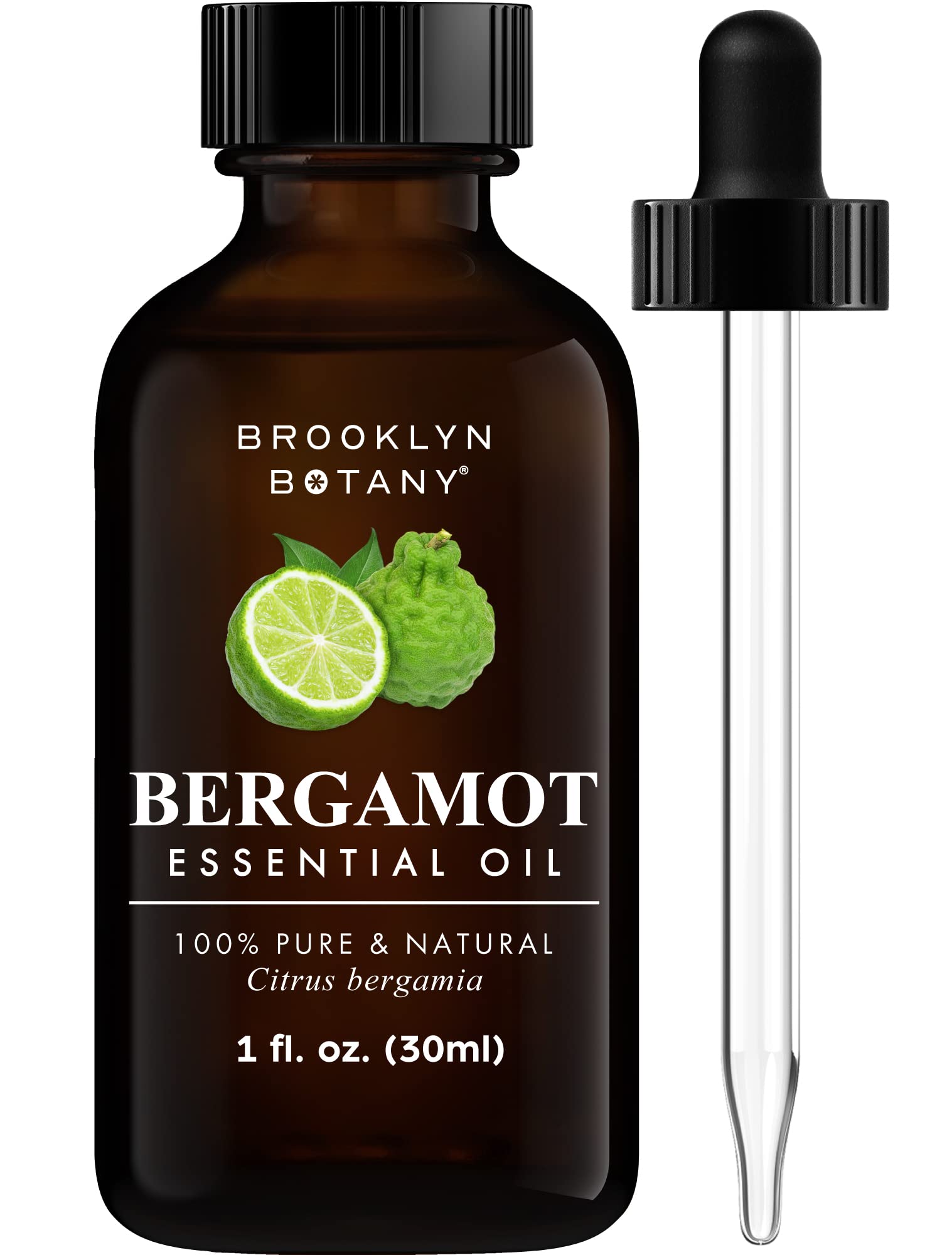 Brooklyn Botany Bergamot: botella ambar protege el aceite para aroma duradero.