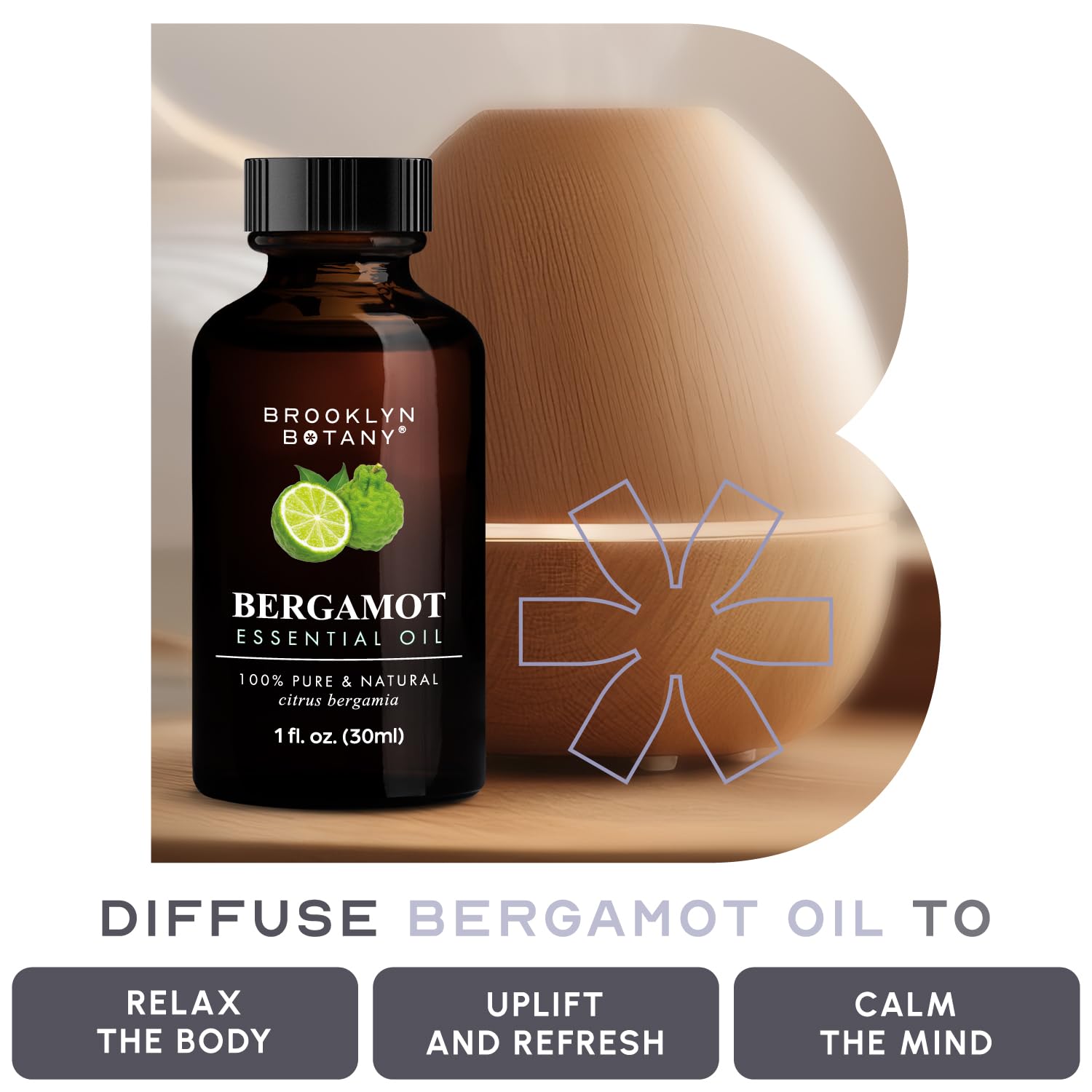 Brooklyn Botany Bergamot: producido en EE UU y envasado para venta.