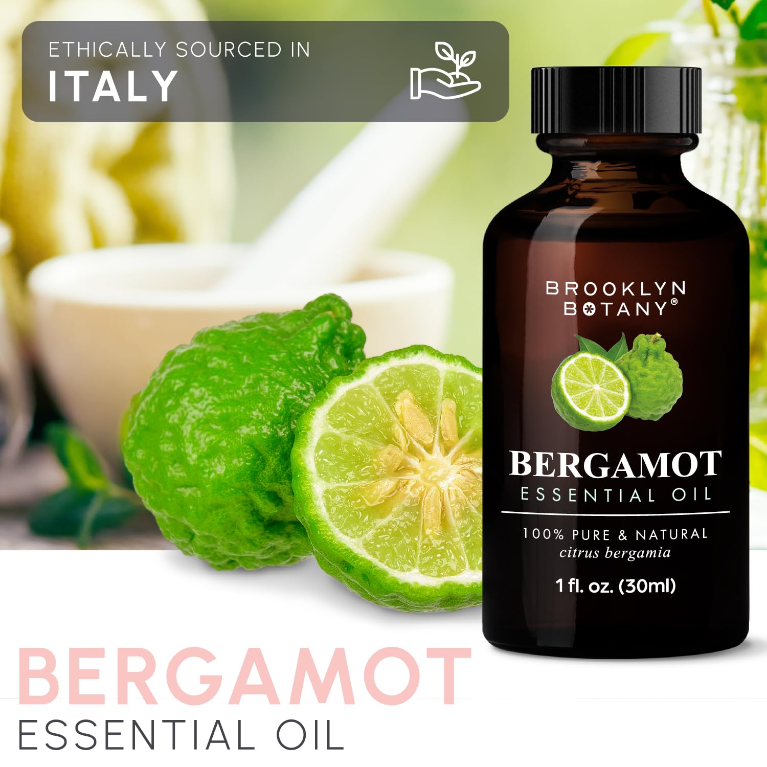 Brooklyn Botany Bergamot: aceite de grado premium con pruebas de laboratorio.