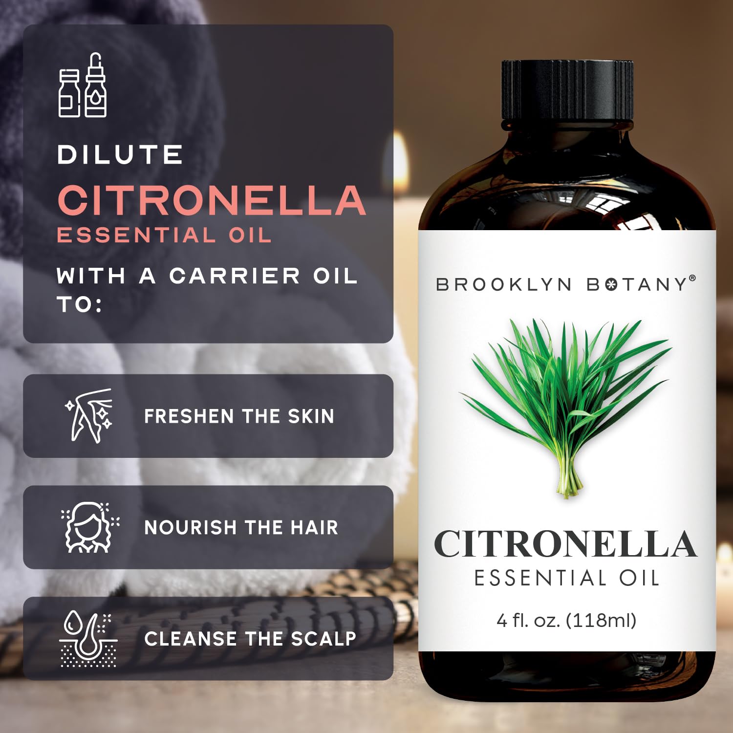 Brooklyn Botany Citronella, textura del aceite para dilución segura