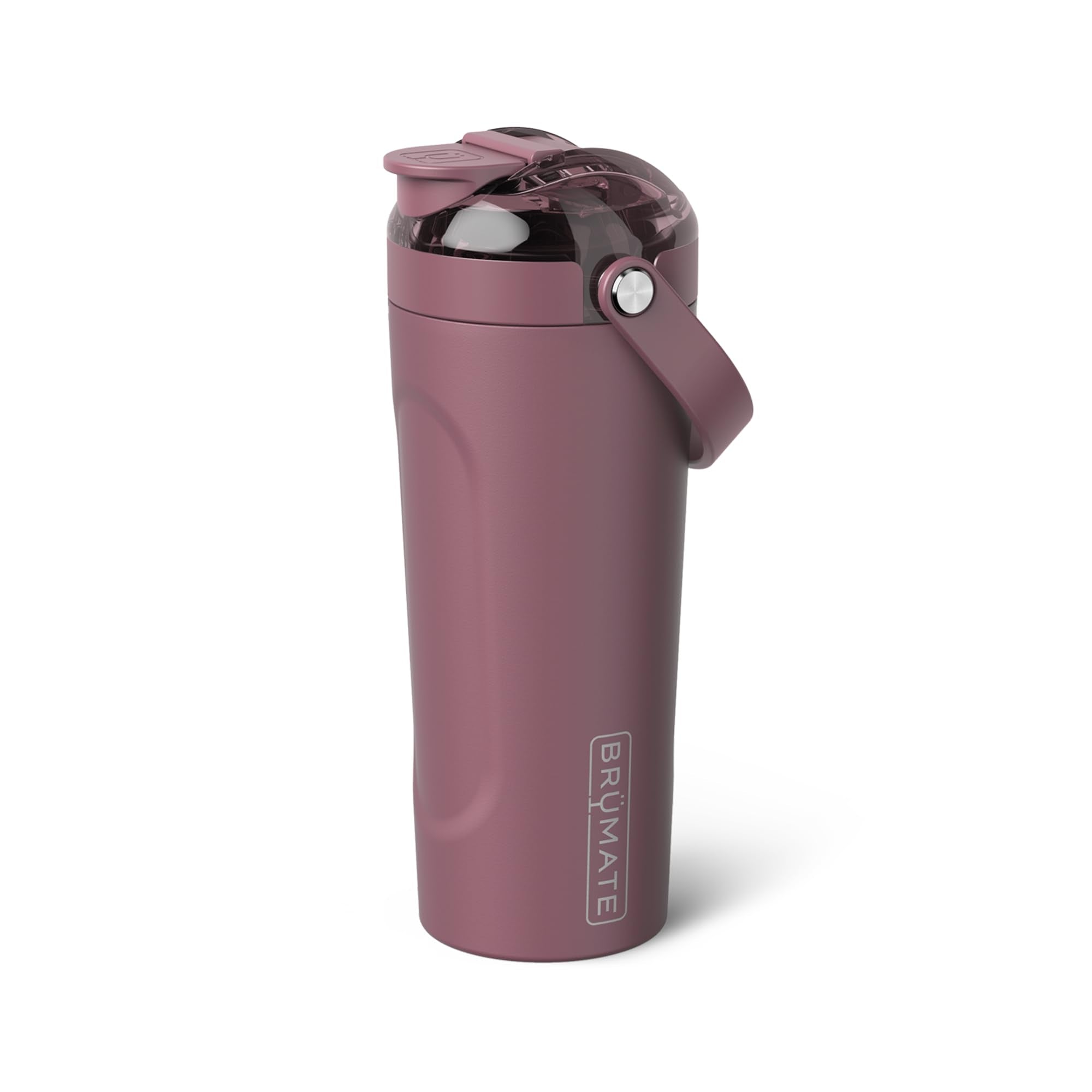 BrüMate MultiShaker con tapa MagFlip abierta para beber al instante