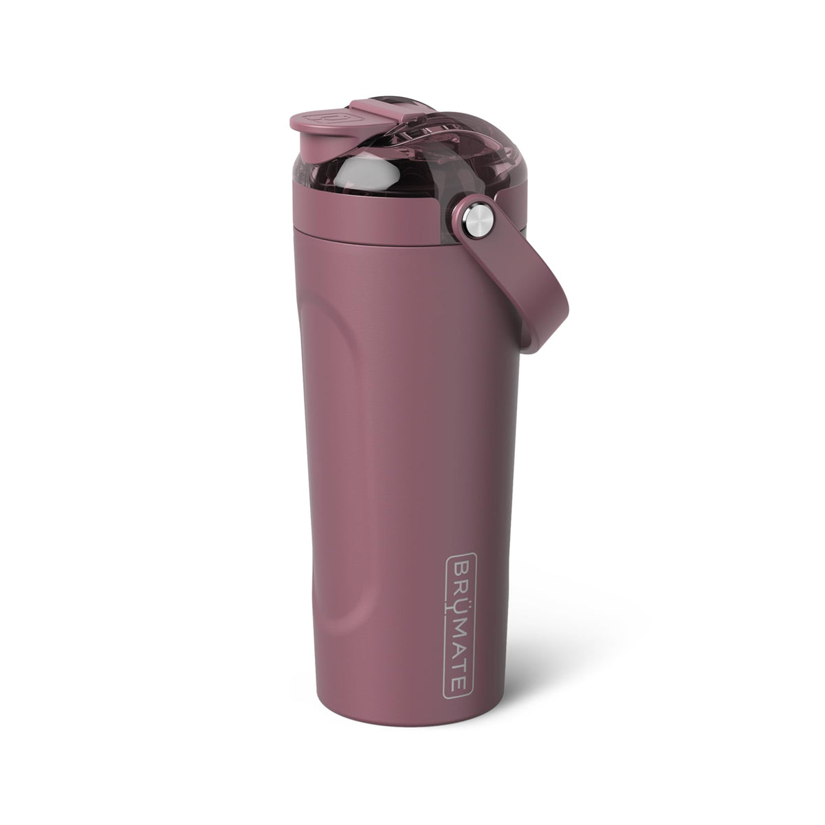BrüMate MultiShaker con tapa MagFlip abierta para beber al instante