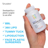 Etiqueta Bruizex que destaca vitamina C y bioflavonoides