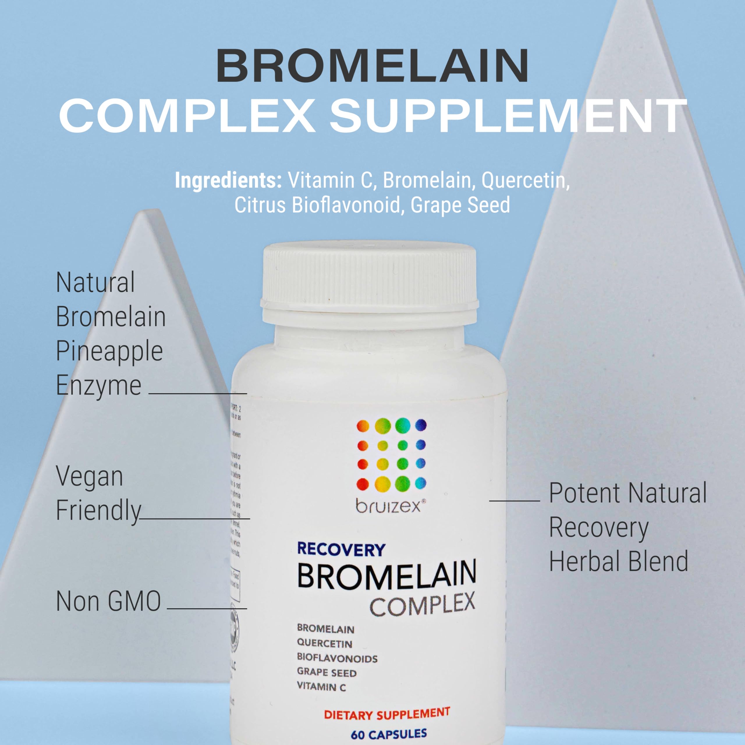 Cápsulas Bruizex: ingredientes naturales bromelina y quercetina