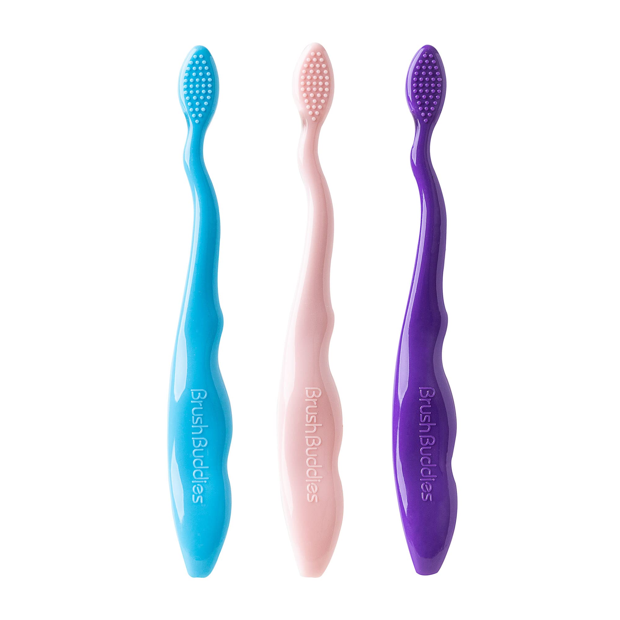 Brush Buddies BarbieGirl: mango ergonómico y textura antideslizante para agarre cómodo.