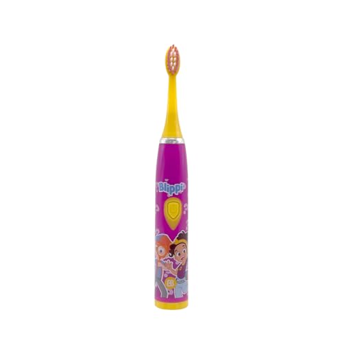 Brush Buddies Blippi cabeza de cepillo suave, primer plano para cuidado dental delicado.