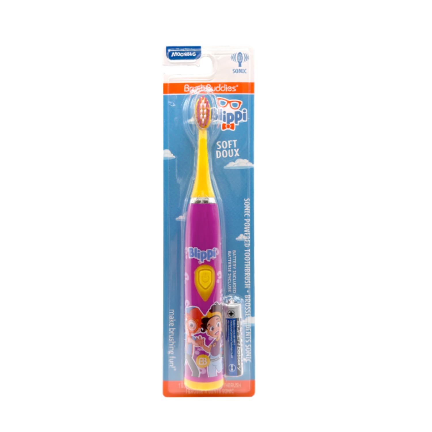 Brush Buddies Blippi cabezal suave, cepillado suave para dientes pequeños.