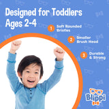 Cepillo suave de Brush Buddies Blippi para encías sensibles.