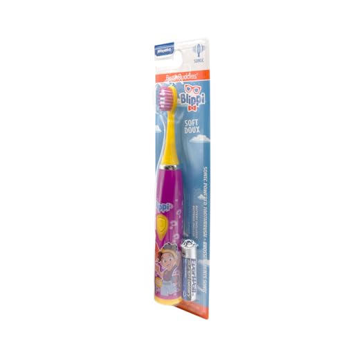 Brush Buddies Blippi interruptor integrado, fácil encendido para niños.