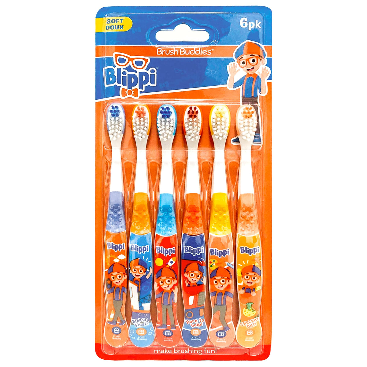 Cepillo Brush Buddies Blippi para niños, diseño alegre que motiva el cepillado diario.