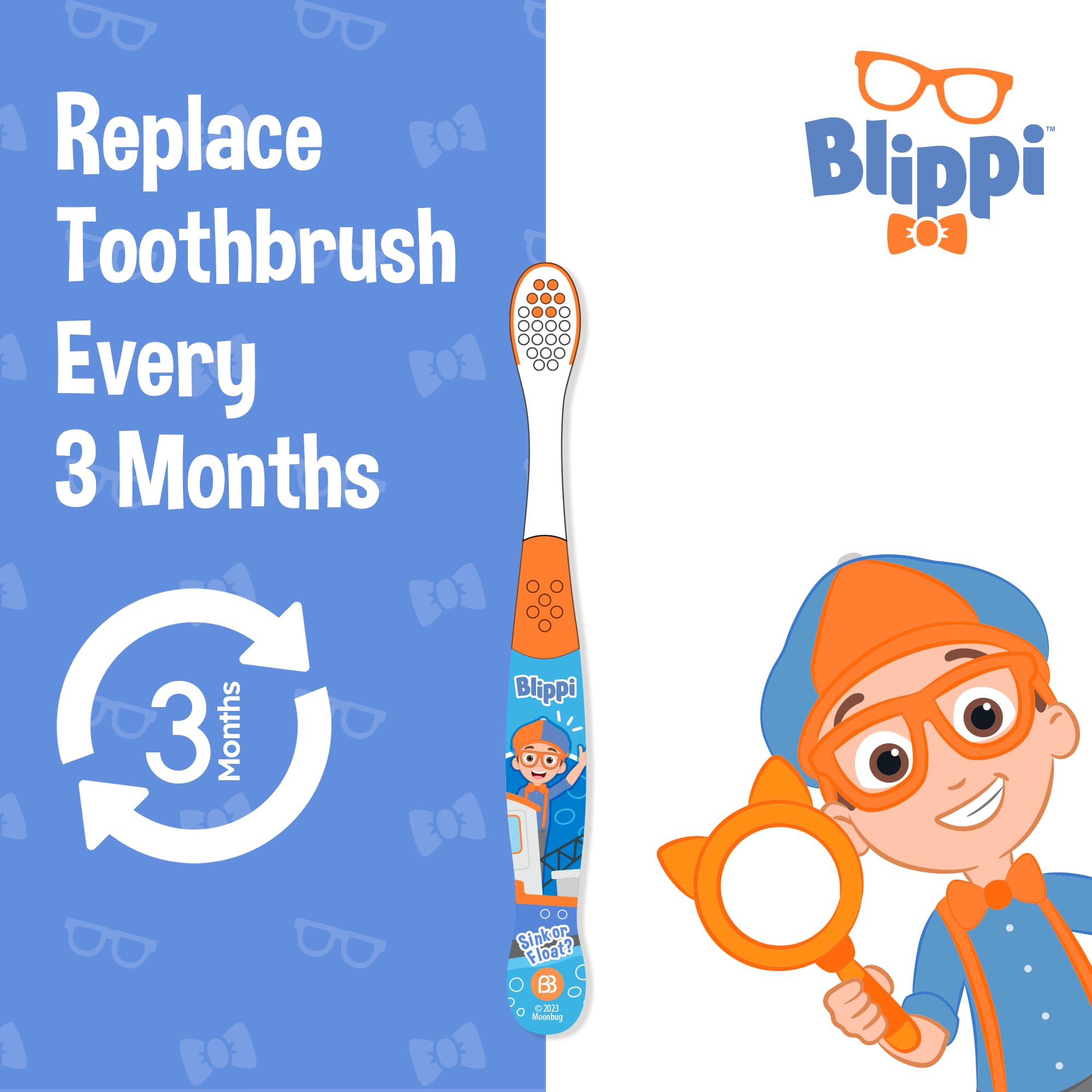 Materiales sin BPA de Brush Buddies Blippi para mayor seguridad.