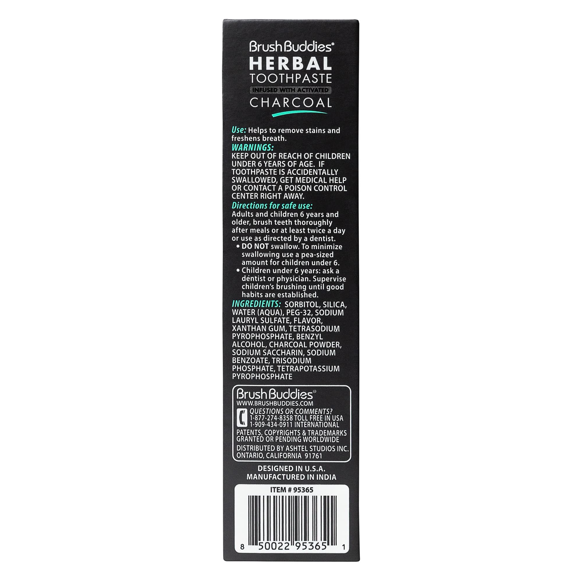 Cepillado con Brush Buddies, menta fresca, sensación de aliento limpio.