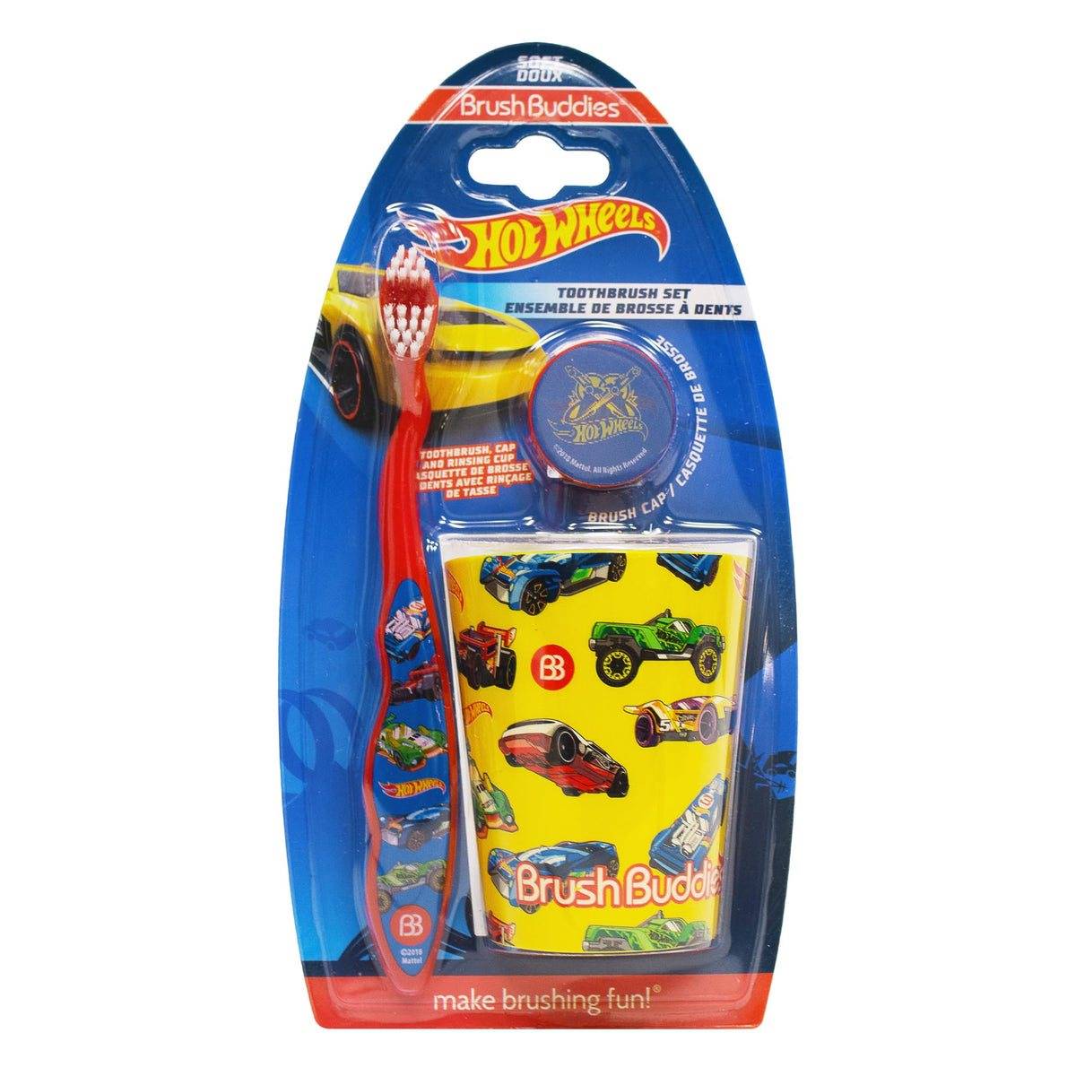 Brush Buddies Hot Wheels: cepillo de dientes para niños, diseño divertido para cepillado diario.