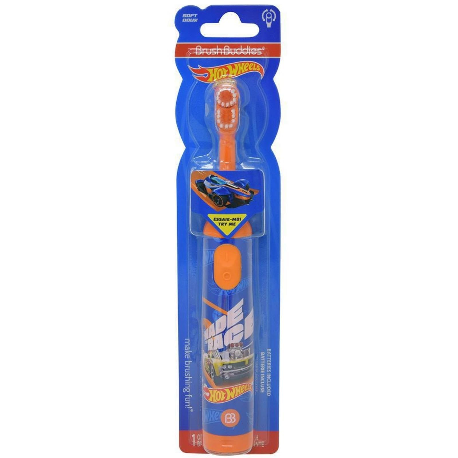 Cabezal suave de Brush Buddies Hot Wheels, cuidado delicado de las encías.