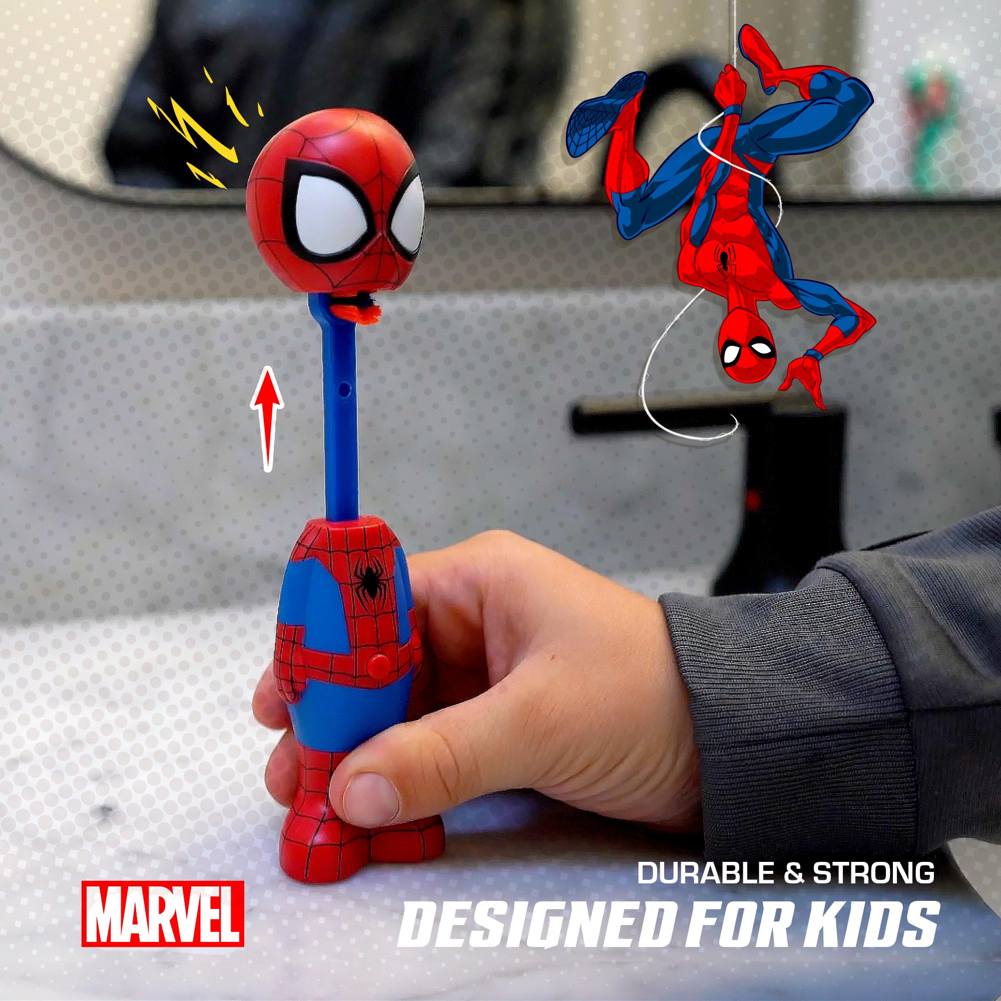 Uso diario seguro con cepillo Brush Buddies Pantera Negra para niños.