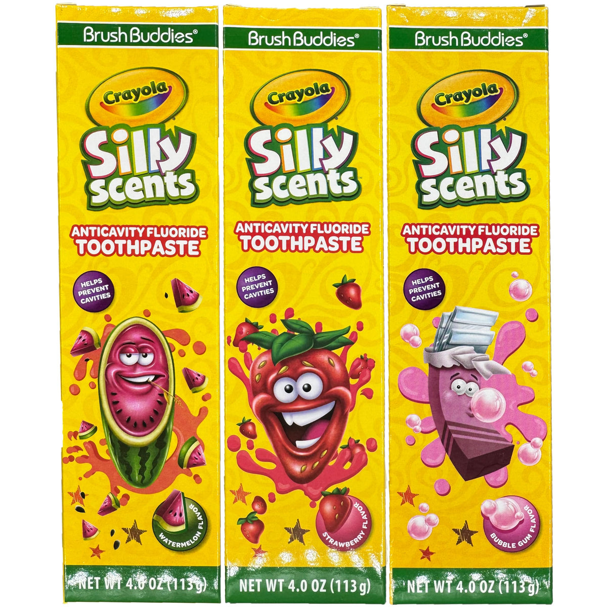 Pasta Brush Buddies con sabores divertidos para el cuidado diario de dientes