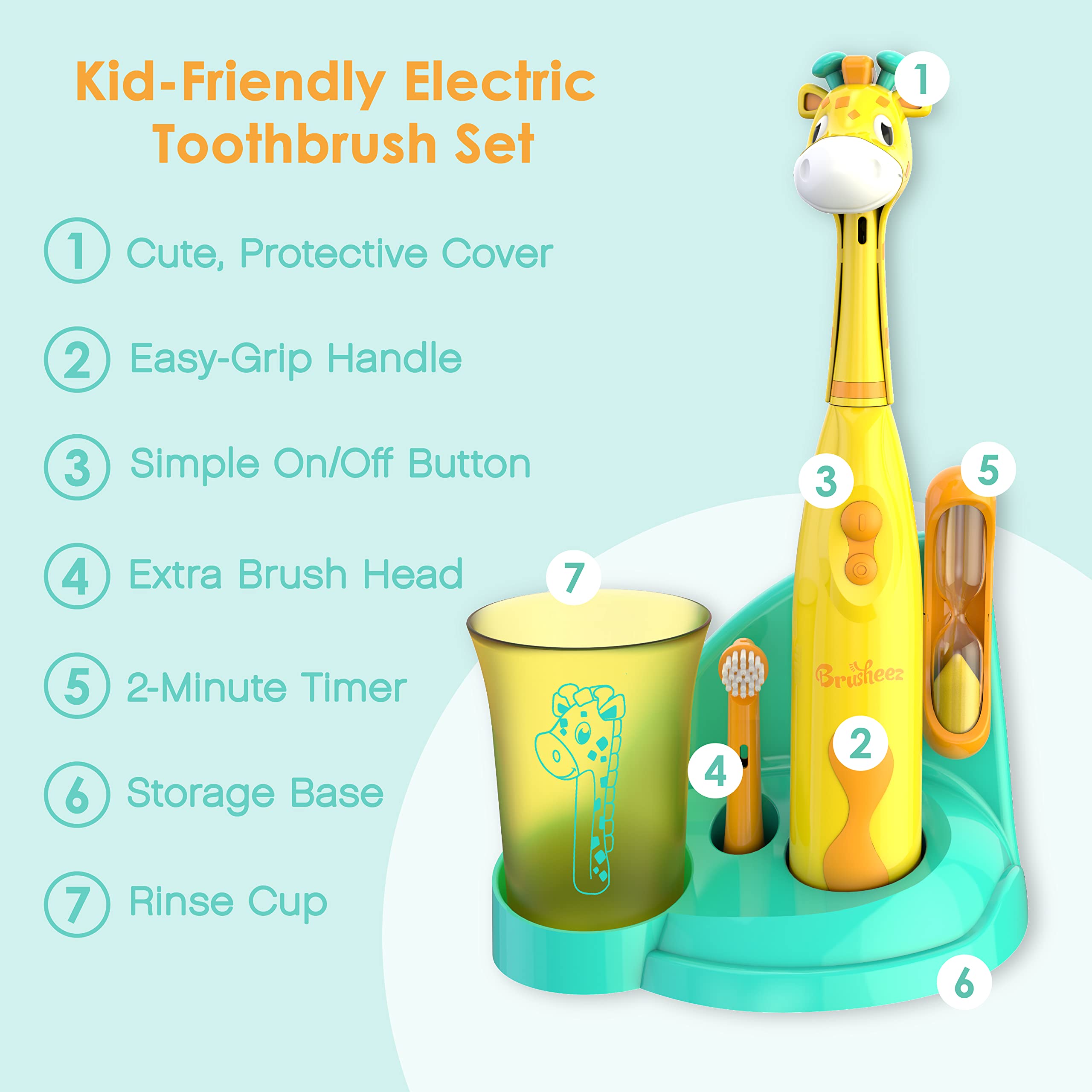 Brusheez diseño de animales en cepillo eléctrico infantil