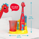 Brusheez Pepper el Dino: base de almacenamiento ordenada para el set infantil.