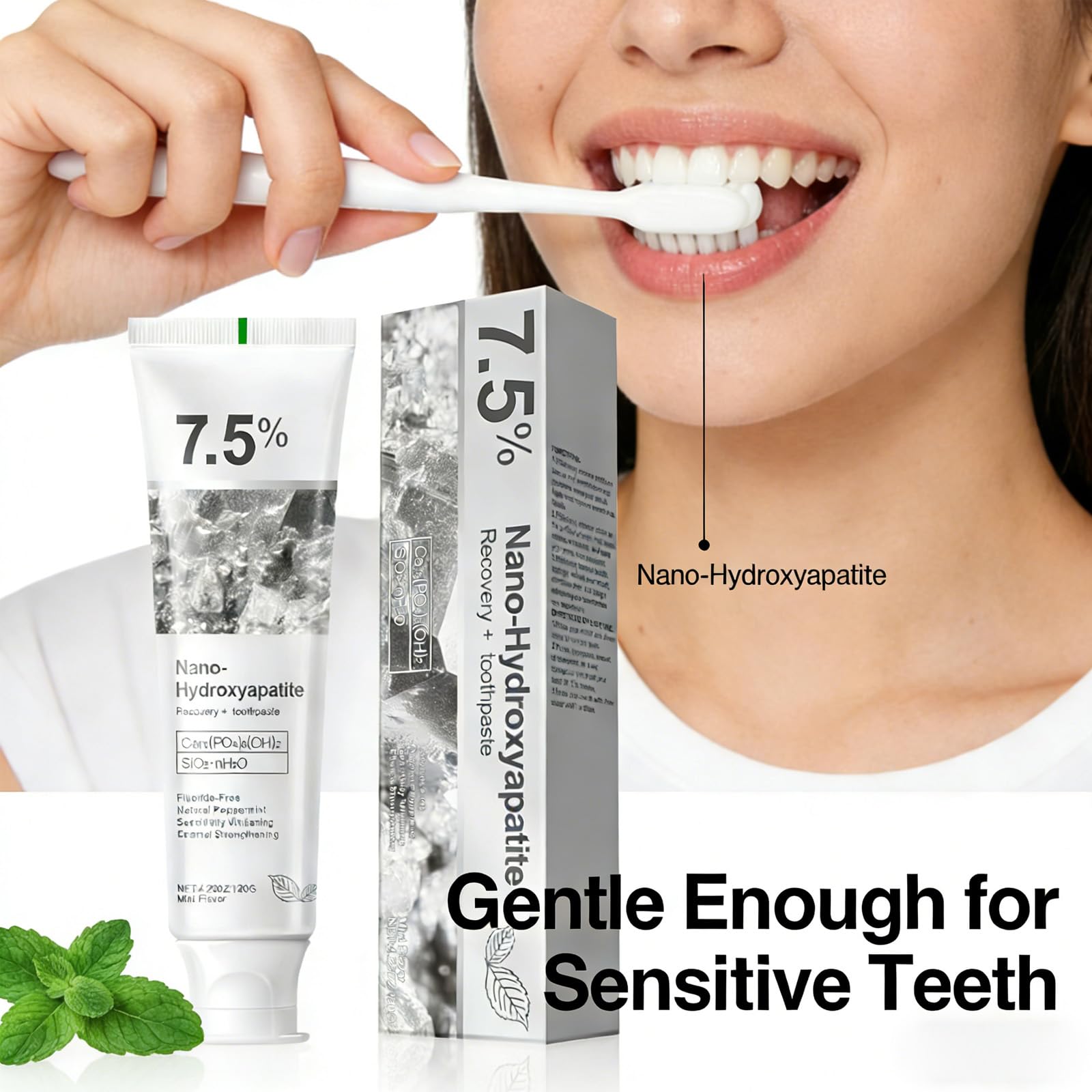 Menta natural en Bryte Labs 7-5 para aliento fresco