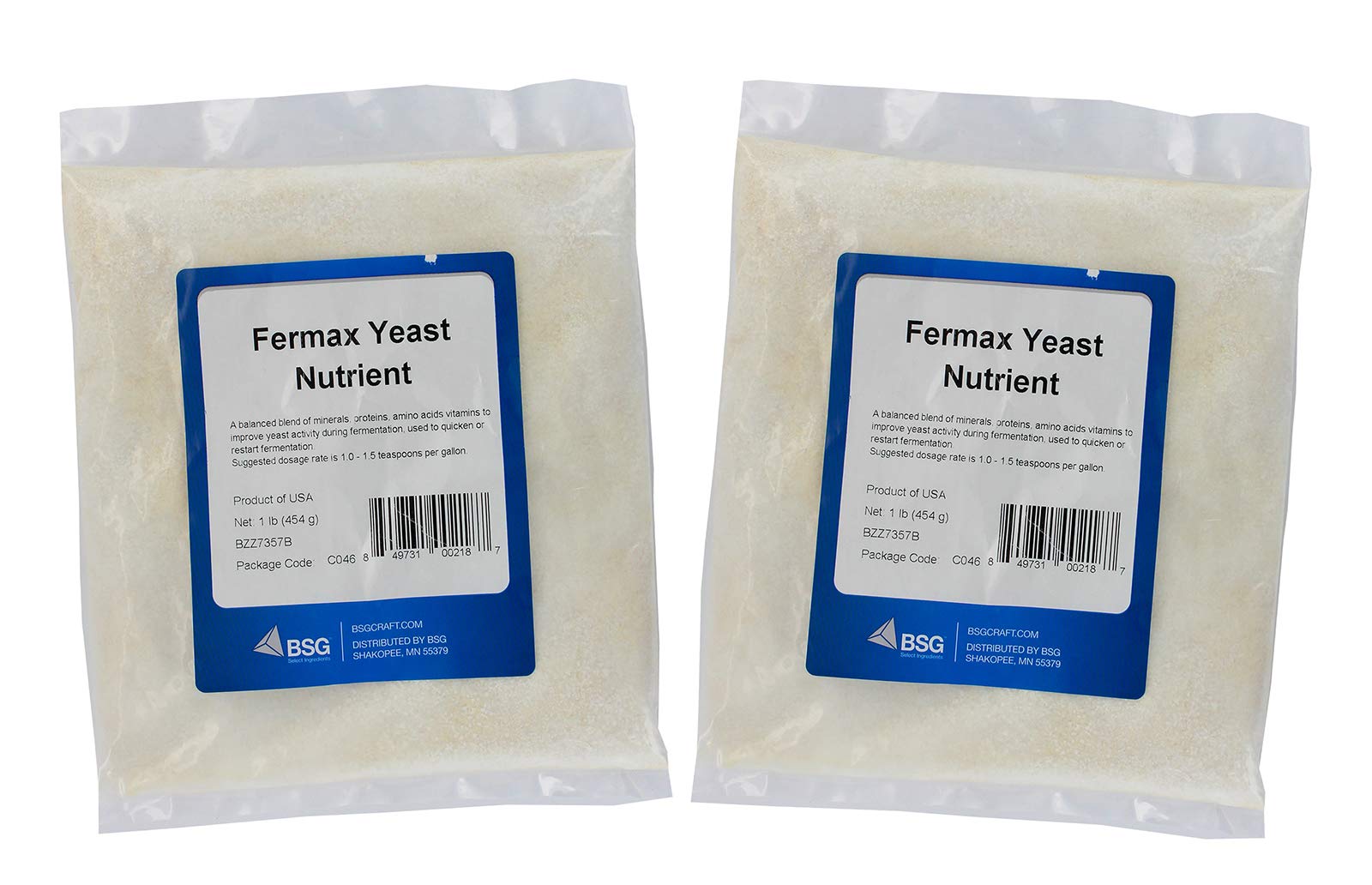 BSG Fermax Nutriente para levadura, envase de 1 libra, favorece fermentación estable.
