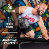 BSN N.O.-XPLODE Vaso Watermelon Smash, imagen de entrenamiento para enfoque y resistencia durante series.