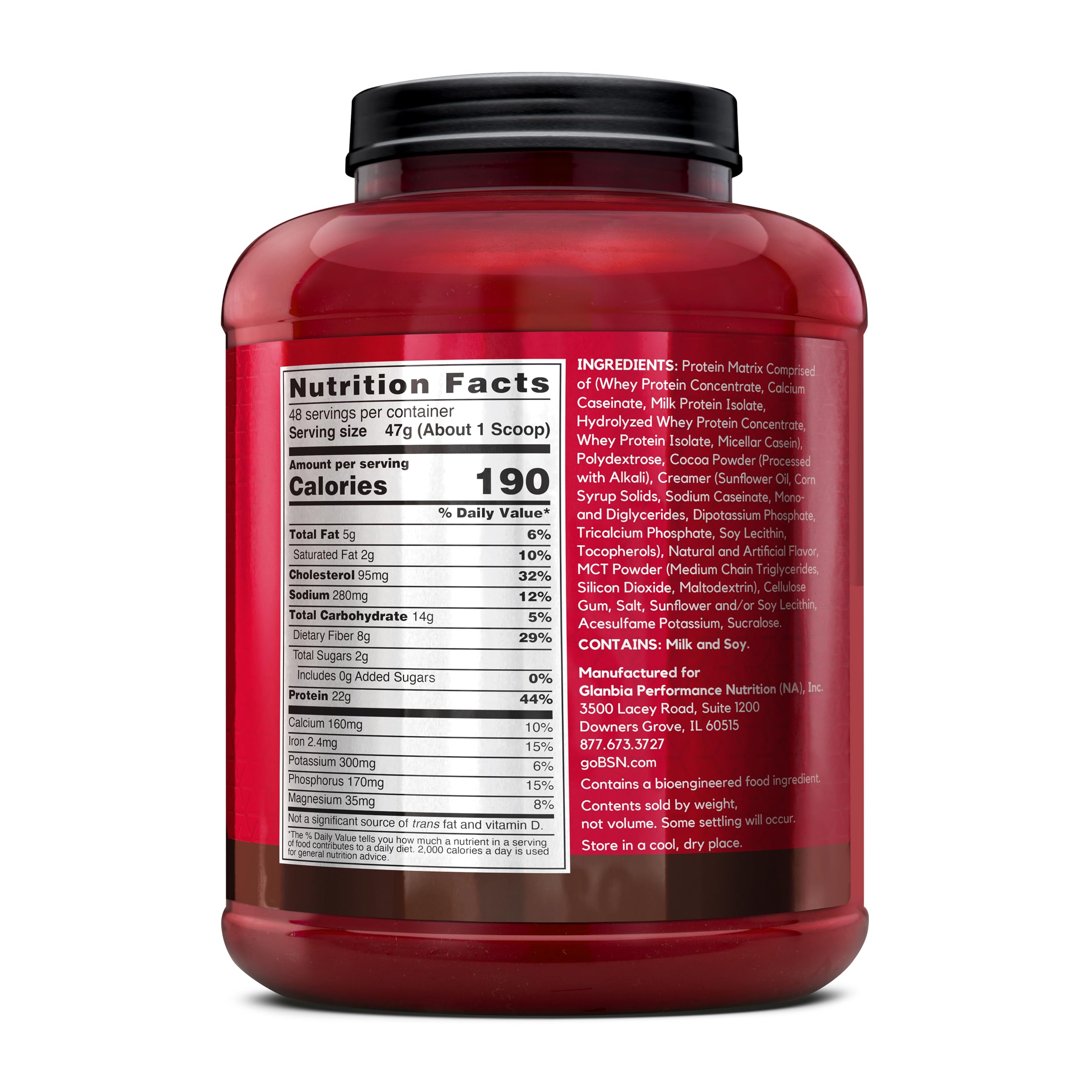 BSN SYNTHA-6 empaque de 48 porciones para una planificación fácil.