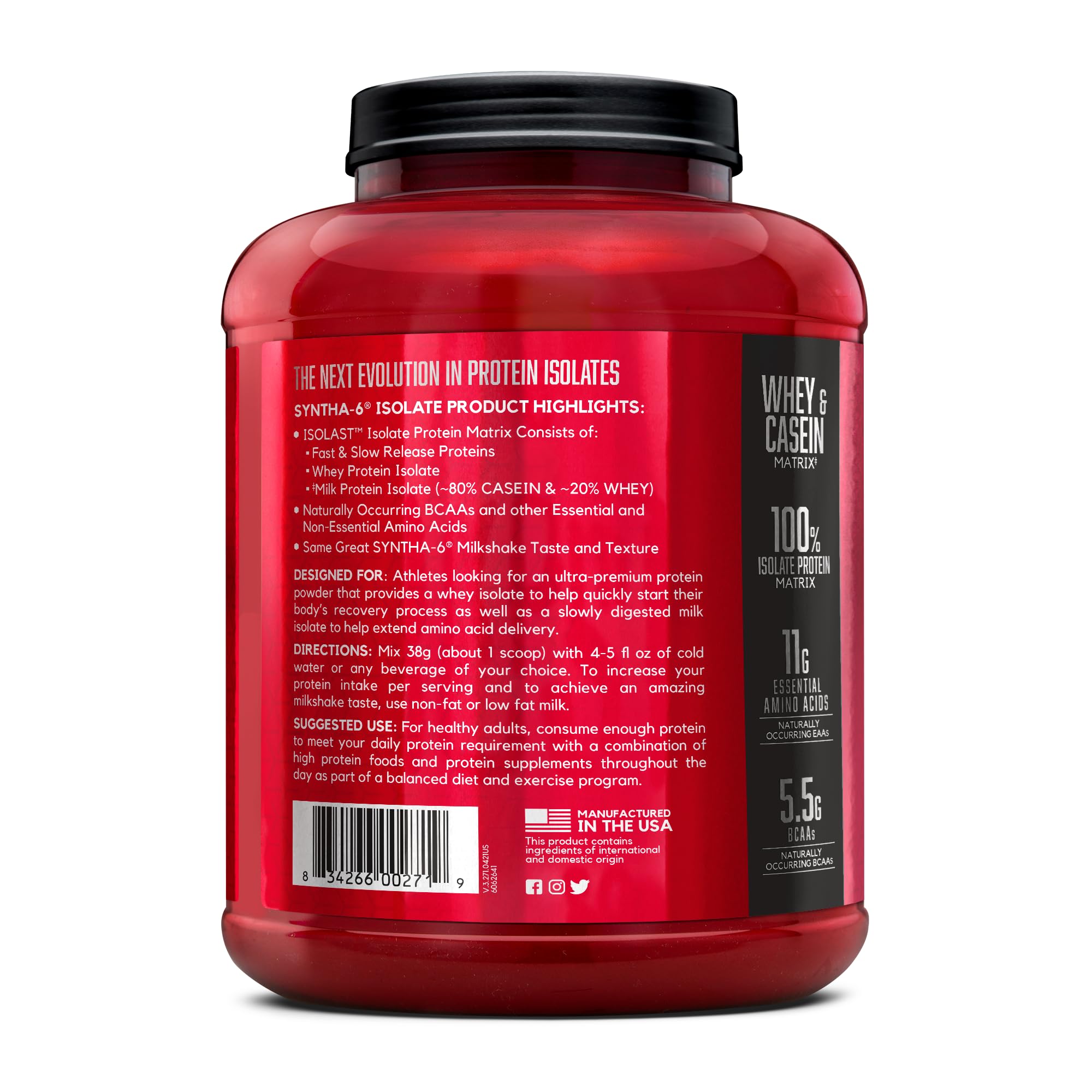 Recuperación rápida tras entreno con BSN SYNTHA-6 ISOLATE.