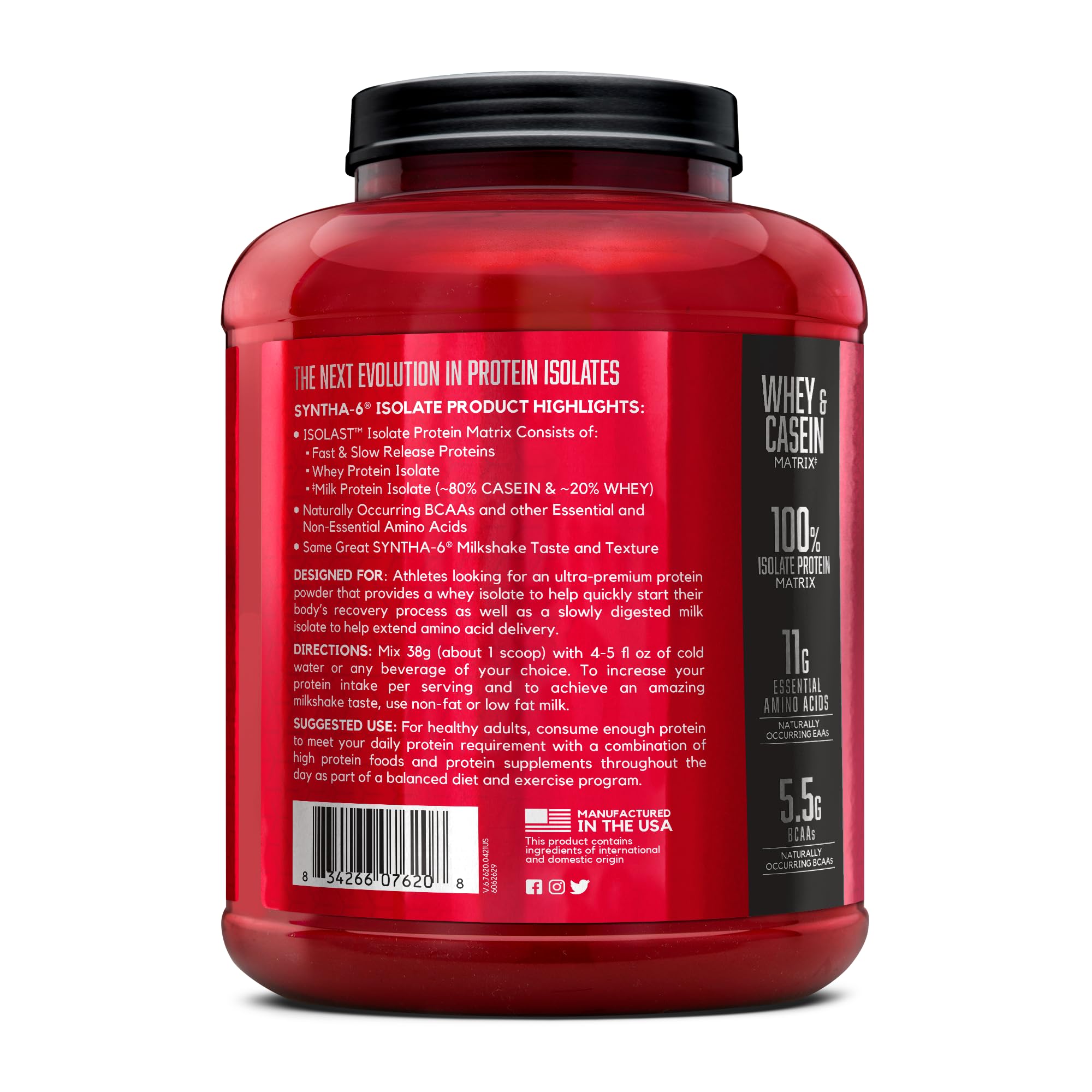 Aporte proteico rápido con BSN SYNTHA-6 ISOLATE.