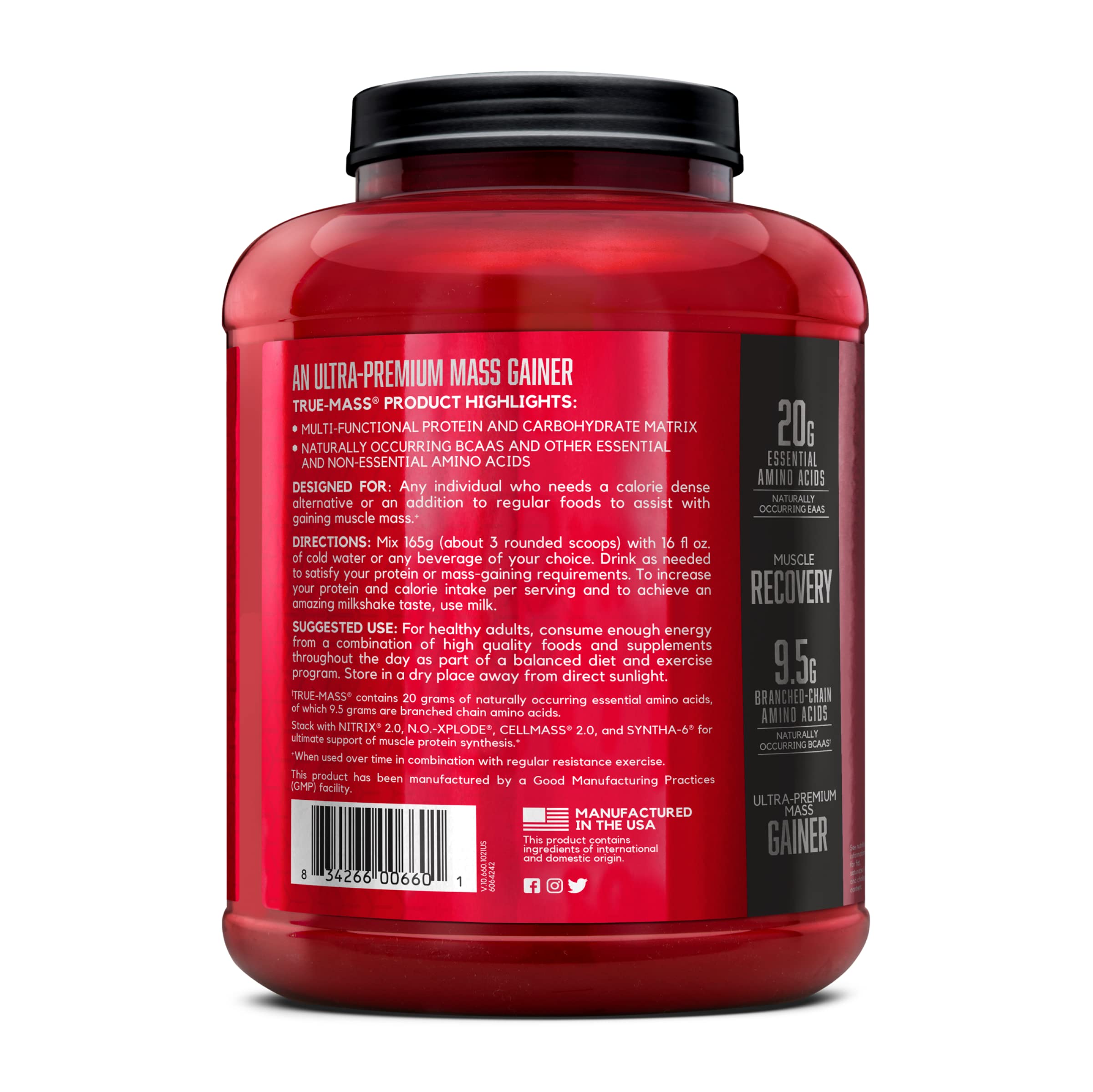 Disfruta BSN TRUE-MASS antes de dormir para apoyo a la masa muscular.