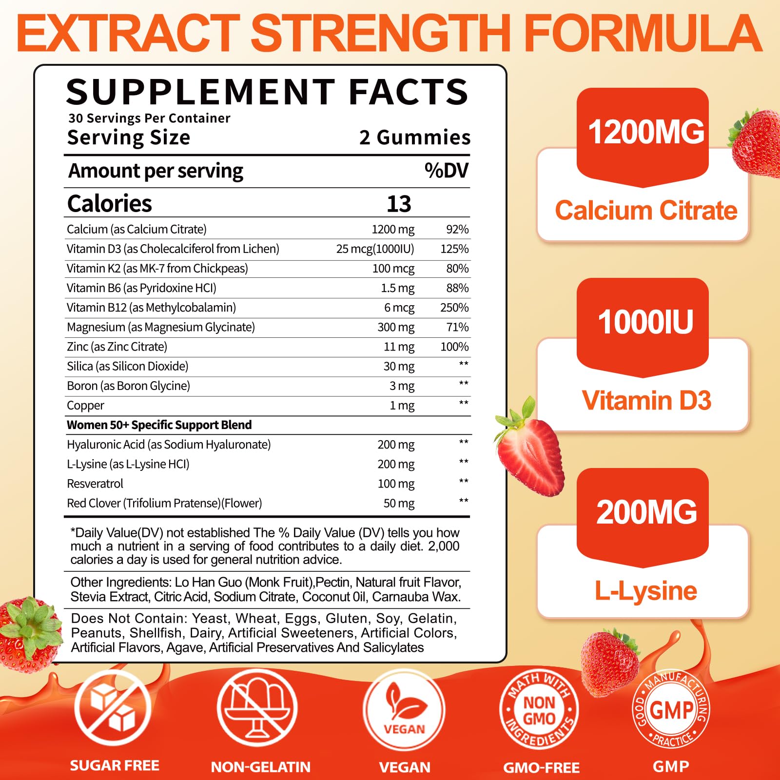 BSSTABBON: gomitas calcio 1200 mg con vitaminas para absorción óptima.