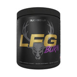 Envase Bucked Up LFG pre-entrenamiento con sabor razzle-dazzle para energía.