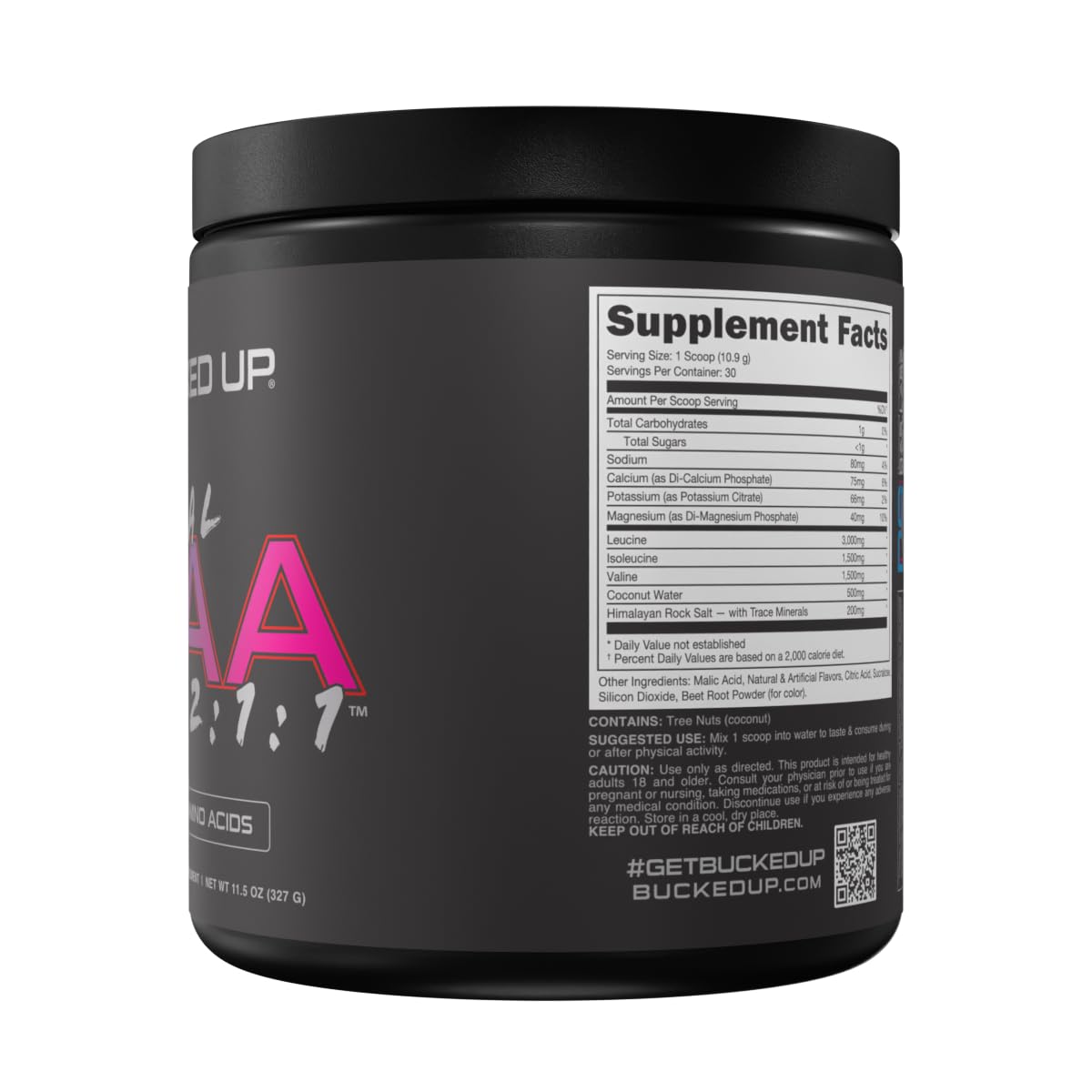 Bucked Up Original BCAA, dosificador y envase fáciles de usar durante el entrenamiento.