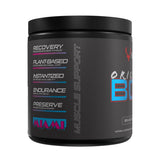 Etiqueta Bucked Up BCAA con detalles de pureza y proporción 2:1:1.