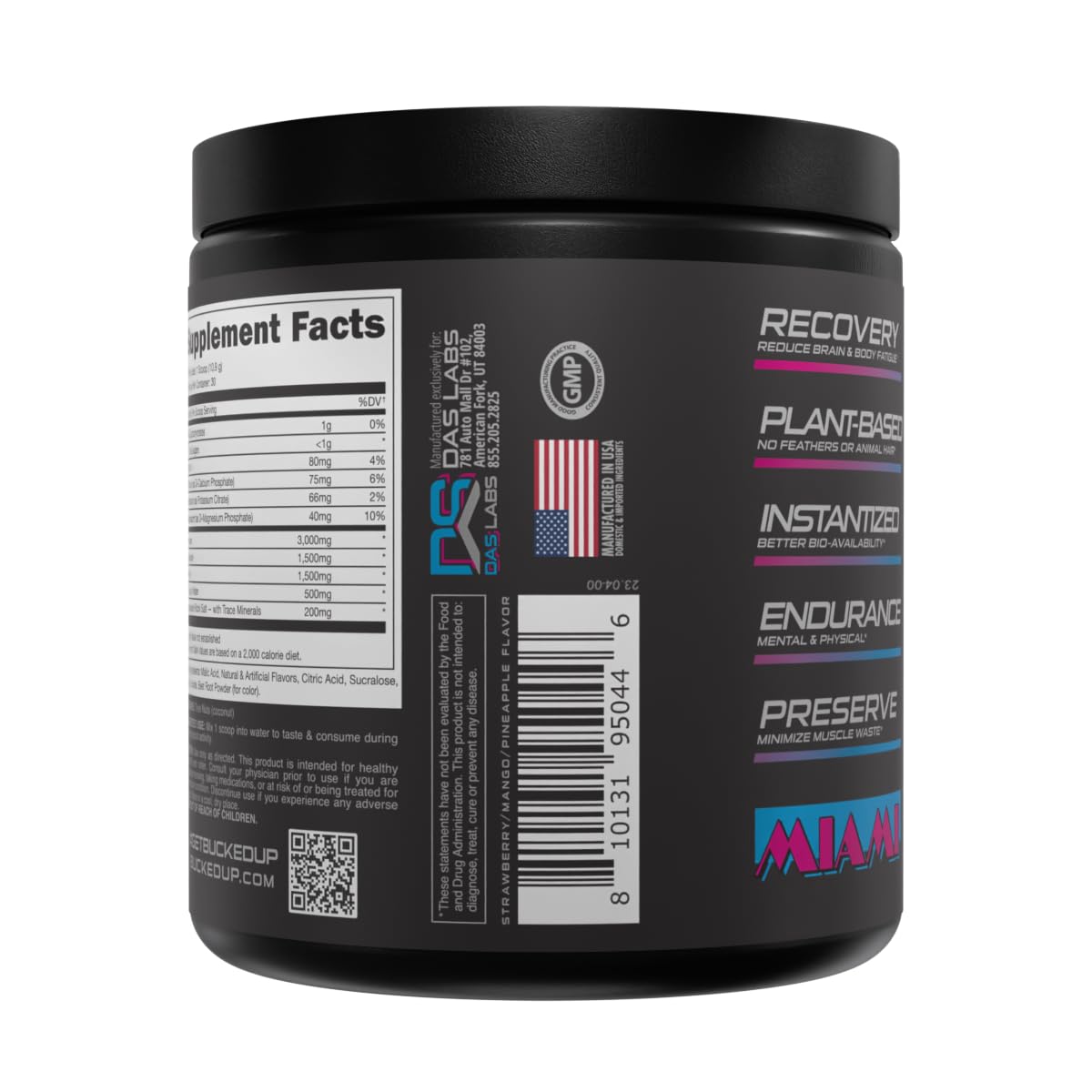 Preparación rápida con agua para Bucked Up BCAA Miami sabor.