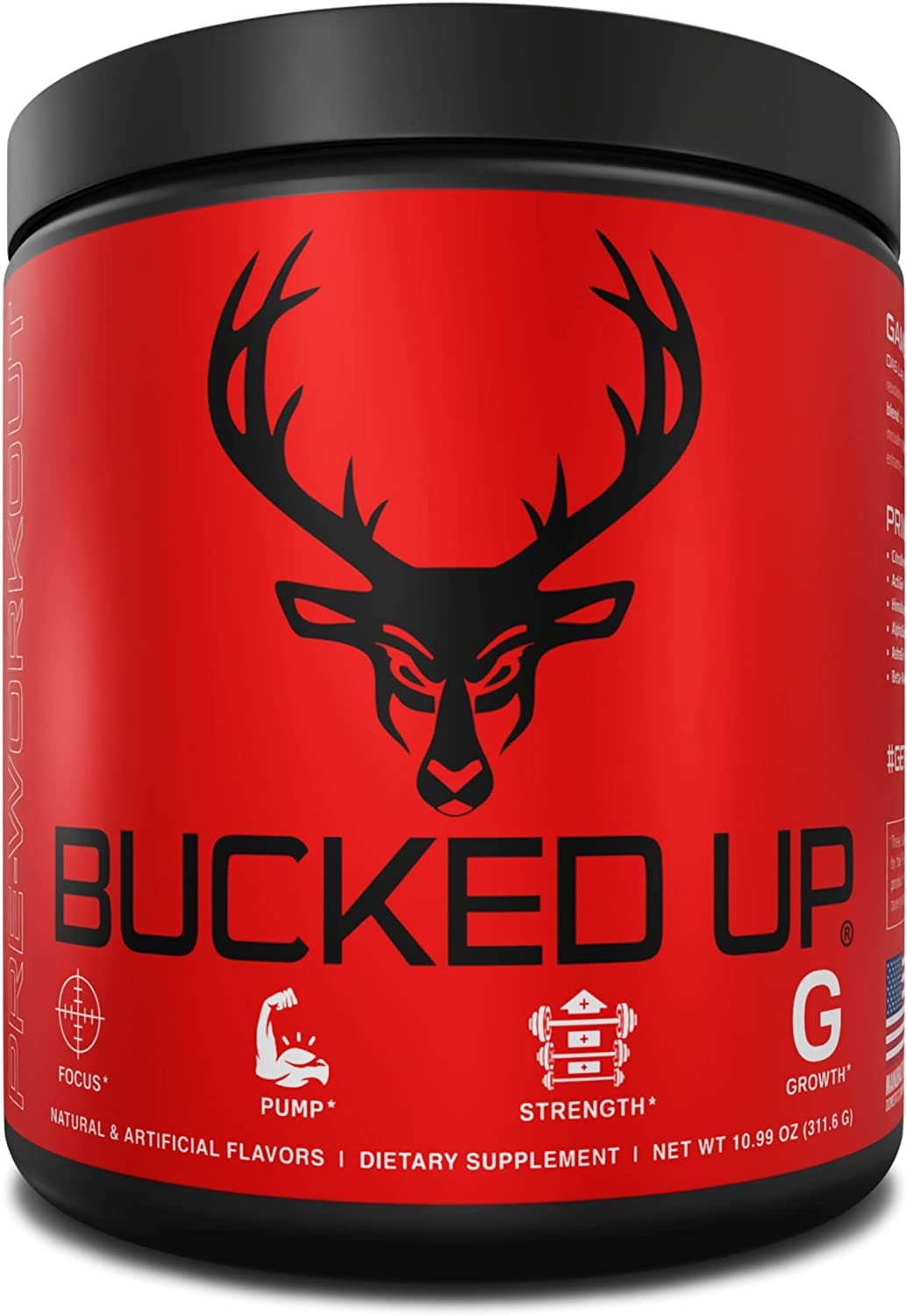 Bucked Up Pre Entreno, sabor fresa-kiwi, experiencia intensa para iniciar entreno