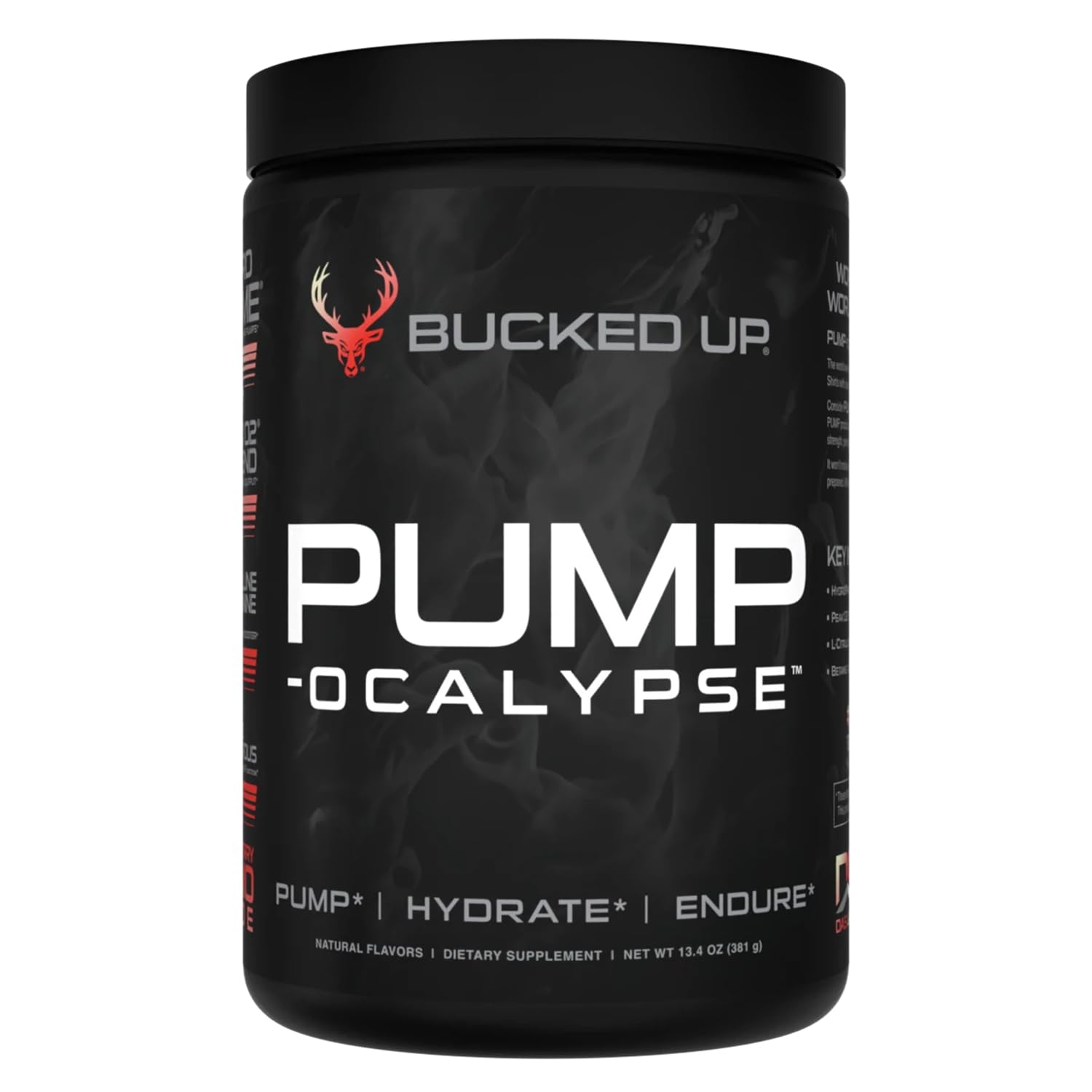 Bucked Up Pump-ocalypse frambuesa limonada en botella para entrenamiento intenso.