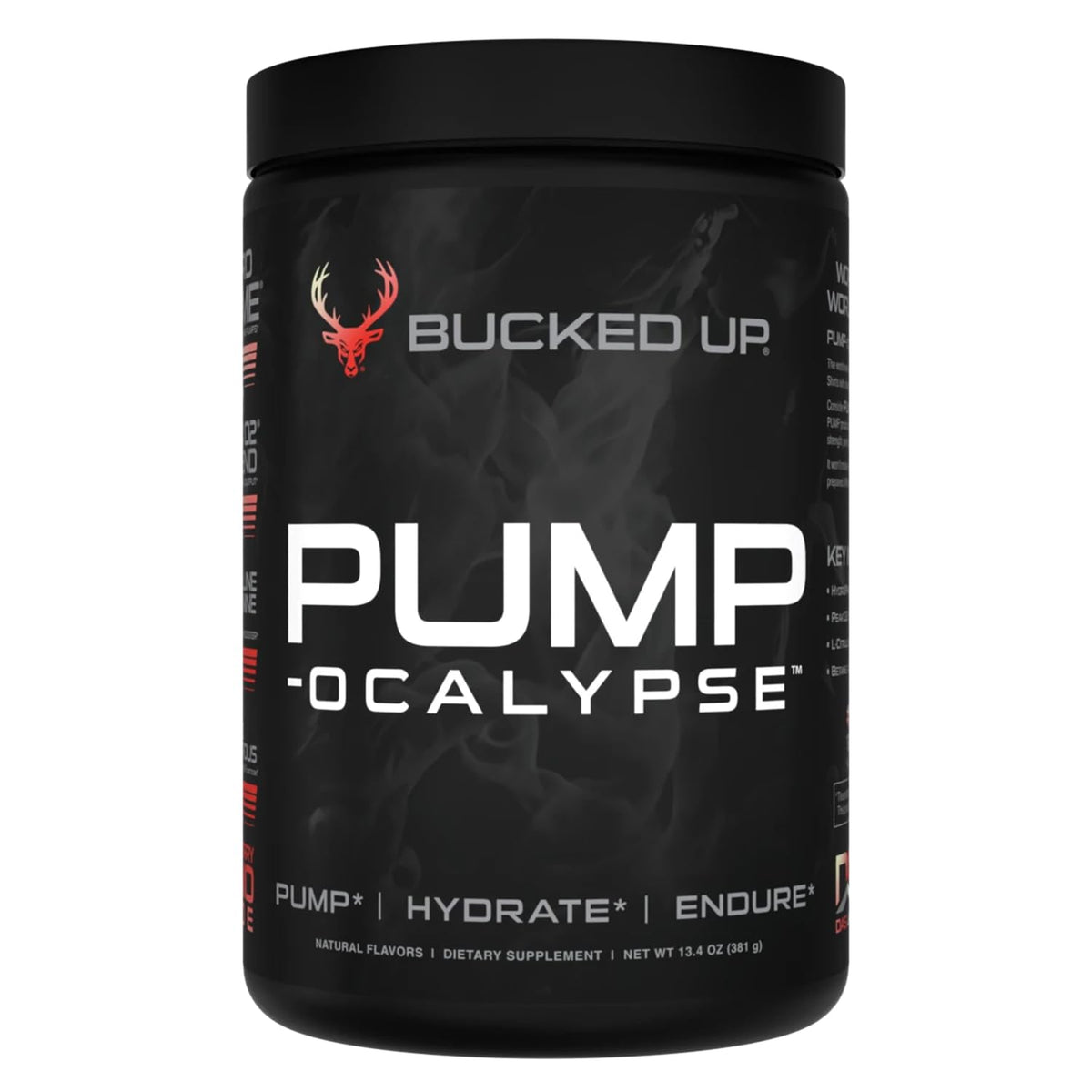 Bucked Up Pump-ocalypse frambuesa limonada en botella para entrenamiento intenso.