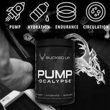 Bucked Up Pump-ocalypse polvo blanco para hidratación y rendimiento.